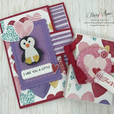 Playful Penguin Valentine’s Day Buckle Fun Fold Card